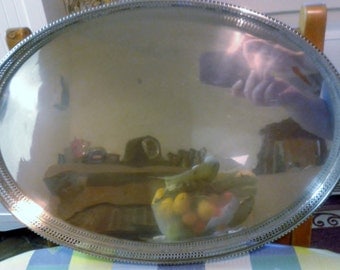Tea Tray - Vintage Silver Plate Tea Serving Tray