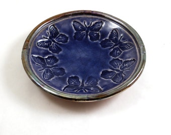 Raku Butterfly Bowl Handmade Raku Pottery