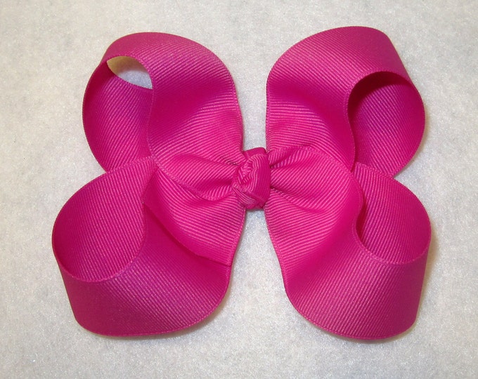 Pink Hair Bow, Girls Hairbows, Big Bows, Large Hair Bow, Classic Hairbows, Wild Berry Bow, Toddler Bow, 4 5 inch Bows, Boutique Bow, 45G