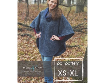 NEW Veritas cape poncho pattern and tutorial XS - XL holiday jacket coat bolero pdf