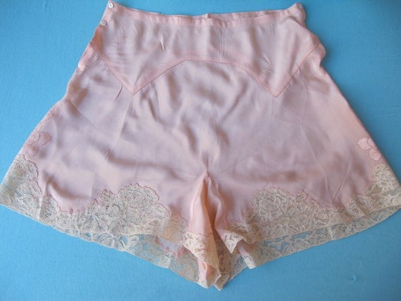 Tap Pants HAND SEWN 1930s Vintage Panties Underwear Appliqued