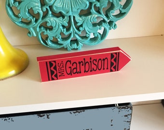 Teacher Crayon- Teacher Gift, Teacher Appreciation, End of the Year Gift, Classroom Gift, Personalized Teacher gift, Teacher Name Plate