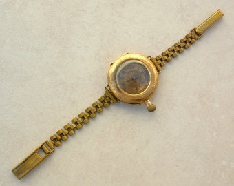 Antique Lady's Swiss Cuivre Watch, 14K Gold, Victorian Mid to Late 1800s, Collectible Pendant Watch Made into a Wristwatch, Still Works!