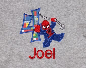 Spiderman Lego Birthday Shirt