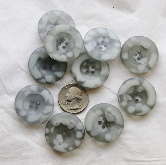 10 Gray Buttons 1 1/4 Shades of Gray Matching