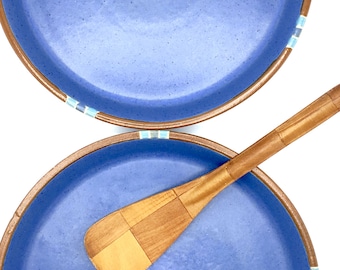 Vintage Dansk Mesa Blue Dinnerware, Dinner Plates, Set of Two, 10" Plates