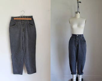 vintage 1980s jeans - USA USA gray high waist denim pants / M 28"