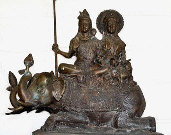 Indra And Shachi Sitting On The Divine Elephant Airavata