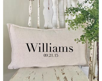 Bride's Gift | Bridal Shower Gift | Wedding Gift | Personalized Wedding Pillow | Anniversary Gift | Family Name Pillow |Realtor Closing Gift