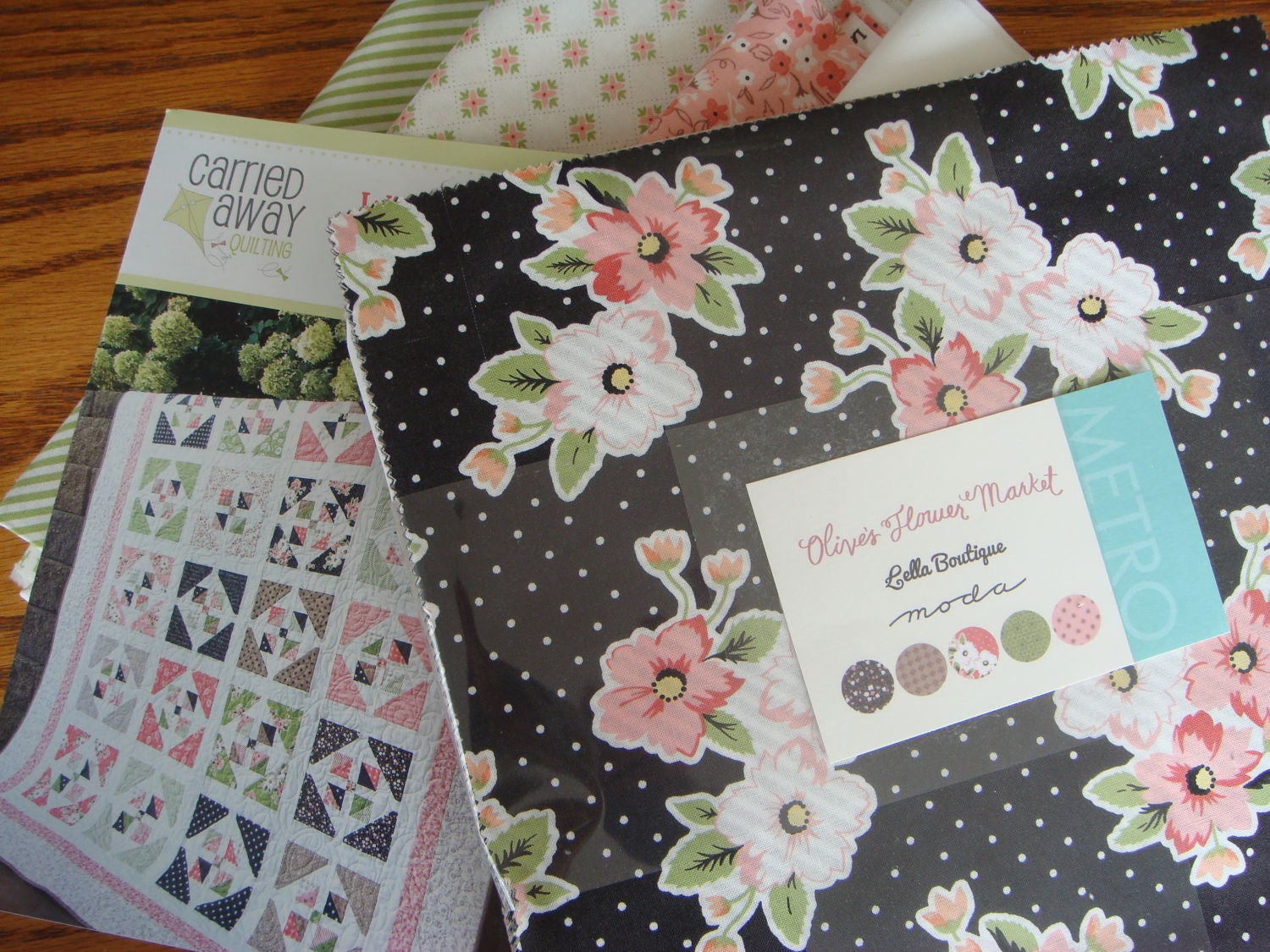 Window Garden Quilt Kit With Olives Flower Market fabric by Lella's