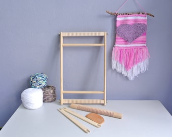 weaving Loom with heddle bar, 20 x 40 CM., weaving kit, weaving frame, weaving loom,tapestry loom
