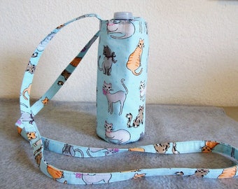Insulated Water Bottle Carrier - Kitties