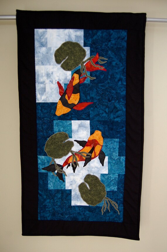 Koi Fish Art Quilt Wallhanging Koi Series 2