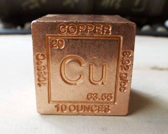 Solid Copper Cube - Alchemy, Magic, wiccan, witchcraft, altar tool, energy conductor