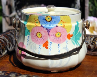 Sadler Biscuit or Cookie Jar or Barrel - Hand Painted Canister 10366