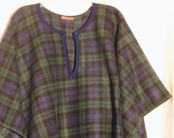 Ready to Ship plaid robe plaid pajamas poncho pancho poncho men poncho women plaid blanket plaid poncho mexican poncho boho hippie tribal