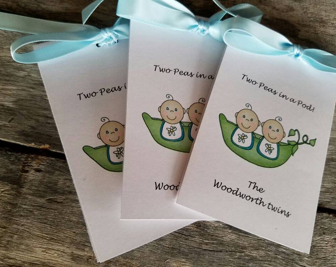 Adorable Two Peas in the Pod Sweet Peas Double the Blessings Baby shower Flower Seed Party Favors