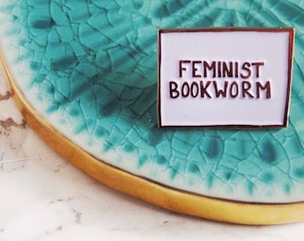 Feminist. Enamel Pin. Lapel Pins. Pin Flare. Book Worm. Book Nerd. Book Lover. English teacher Gift