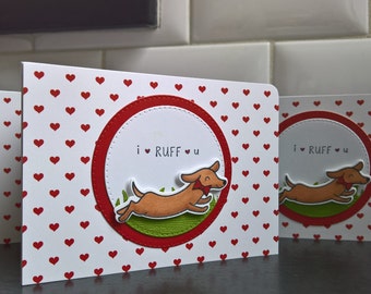 Dog Anniversary Card, Dachshund Valentine's Day Card, Doxie Anniversary Card, I Love You Card, I Ruff You