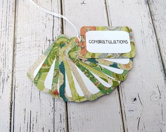 Gift Tags, Gift Tag Set, Assorted Tags, Party Tags, Paper Tags, Congratulations Tags, Hanging Tags, Set of 12 Medium Tags, Congratulations