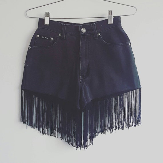 Vintage Just Jeans high waisted shorts with fringe by ANTIapparel