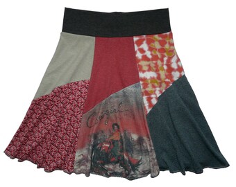 Cowgirl Hippie Skirt Women's Small Medium Upcycled Skirt Repurposed Clothing Recycled T-shirt Skirt Twinkle Skirts from Twinklewear