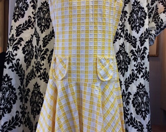 Adorable 1960's yellow check dress