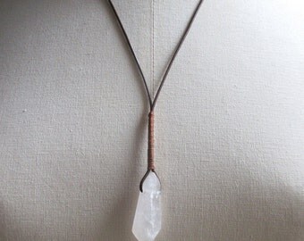 Jyn Erso Kyber crystal necklace Star Wars Rogue One inspired genuine quartz and leather necklace cosplay resistance