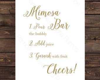 Mimosa bar labels | Etsy