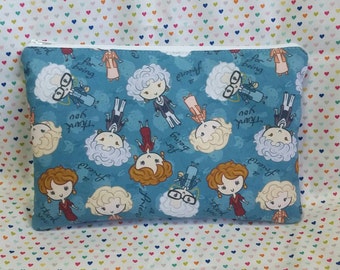 Golden girls chibi inspired thank you for being a friend large padded zipper pouch