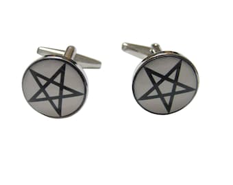 Pentagram Star Design Cufflinks
