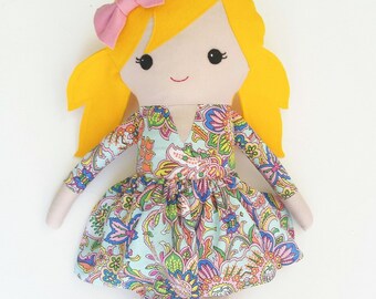 Handmade rag doll, cloth doll, large rag doll, large cloth doll, handmade cloth doll, handmade rag doll, large heirloom doll 24" soft toy