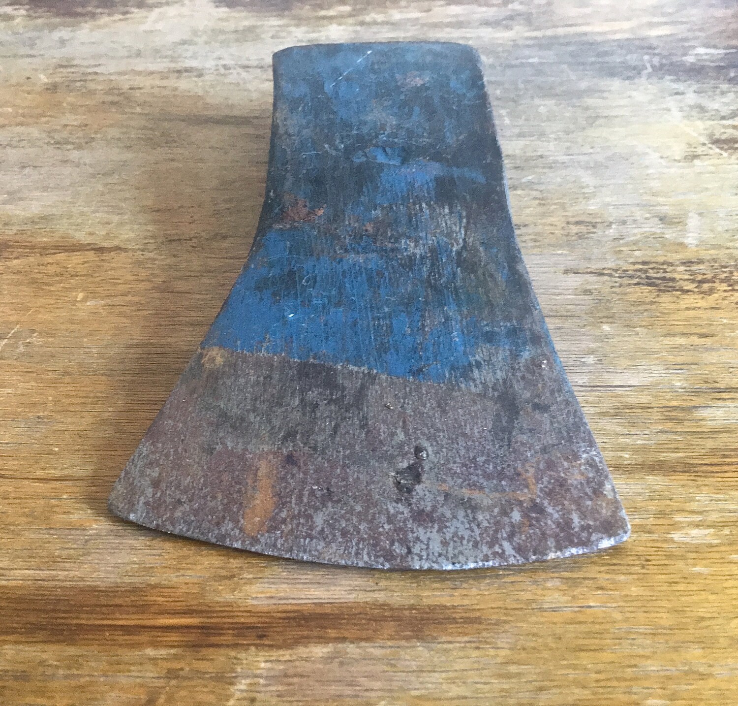 Vintage Axe Head 2 1/4 W Germany Old Rustic Distressed Blue Repurpose