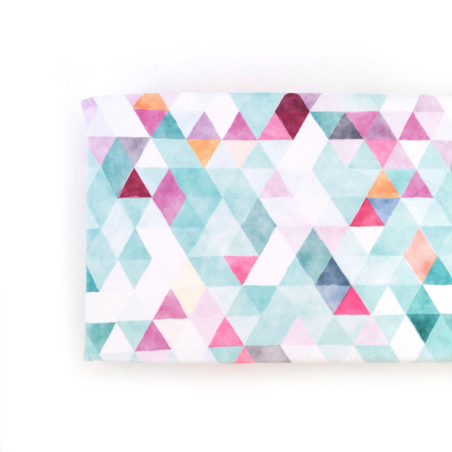 Changing Pad Cover Orchid Watercolor Triangles. Change Pad.