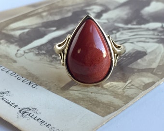 Vintage Jasper Ring 10K Yellow Gold