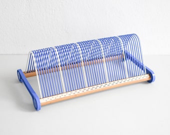 Vinyl storage, record rack, record storage, West German wood rack, Mid-Century 60s blue