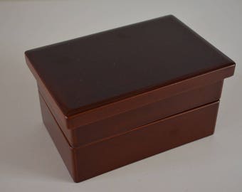 Japanese lunch box 'bento bako' for tea ceremony, vintage urushi lacquerware ochasuke bento bako, two tiered