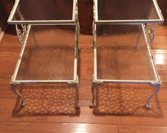 Pair of aluminum side tables