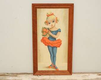 1970s Ballerina Paint by Number Painting