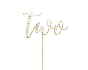 Two Cake Topper - Glitter - Second Birthday. Birthday Cake Topper. Smash Cake Topper. Birthday Party. First Birthday. 2nd Birthday.