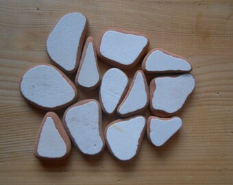 Genuine Sea pottery, beach pottery shards,white sea pottery,art,crafting, jewelry,collectible 12 pieces lotto249