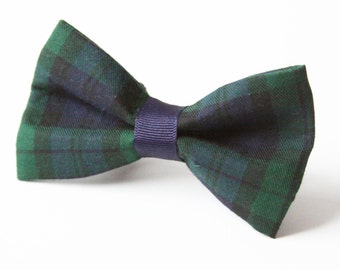 Black Watch Plaid Christmas Bow Tie