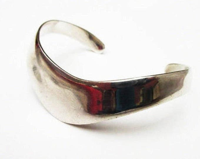 Sterling silver Cuff Bracelet - Taxco Mexico - 925 - Modernistic Bangle