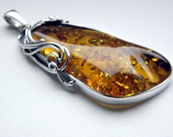 SALE 25% OFF!!! Use the coupon code: SALE25 Baltic amber sterling silver pendant