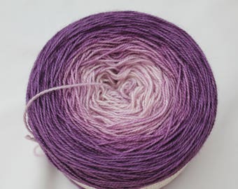 Purple Segue Tenacity gradient yarn 80/20 merino/silk fingering weight yarn shawl length skein extra length