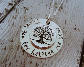 Teacher Necklace, Teacher Gift, Necklace for Teacher, Teacher Appreciation Gift, Gift for Teacher, Thank You for Helping Me Grow