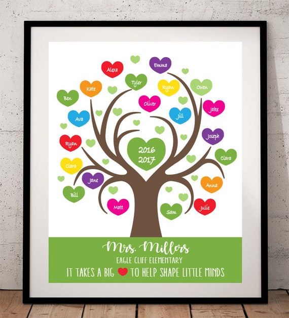 PRINTABLE DIGITAL File TEACHER Tree Personalized Class Names