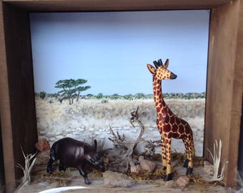 Miniature Safari Shadow Box