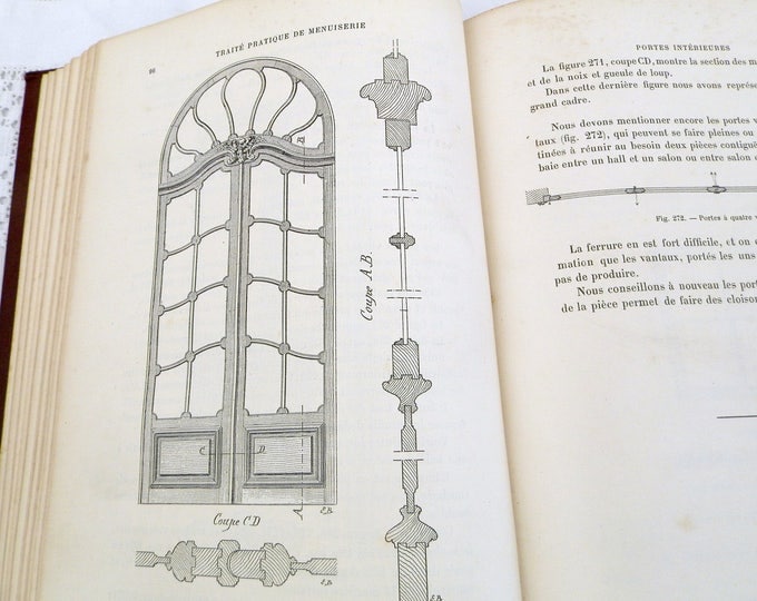 Rare Antique French Carpentry Text Book / Manuel from 1911 with 864 Illustrations 300 Pages, Joinery, Woodworking, Reference, Historical