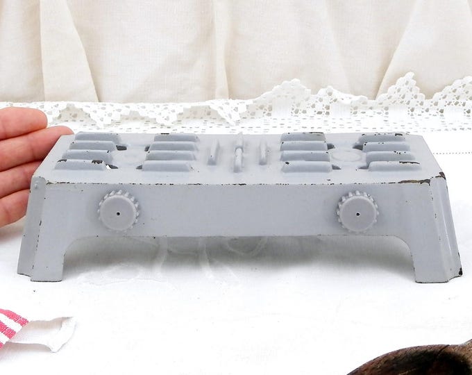Vintage Toy Stove Gray Enameled Cast Iron, Range, Gas Cooker, from France, French Dolls Kitchen, Child's Play House, Doll's House, Retro